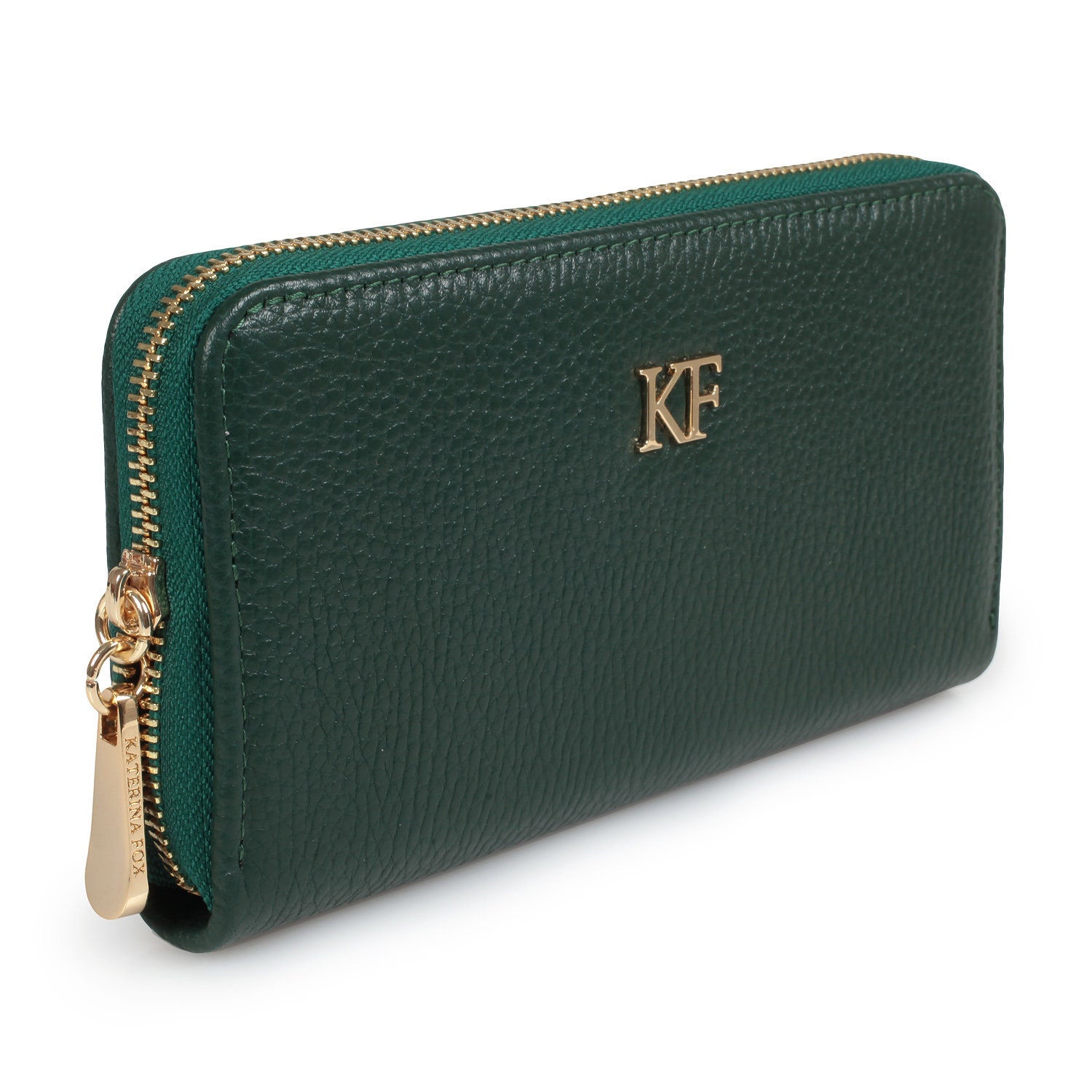 Leather Wallet Woman, Green Leather Womens Wallet, Woman leather wallet, Zipper woman wallet, Clutch wallet, Wallet for her KF-1279 - Image 2