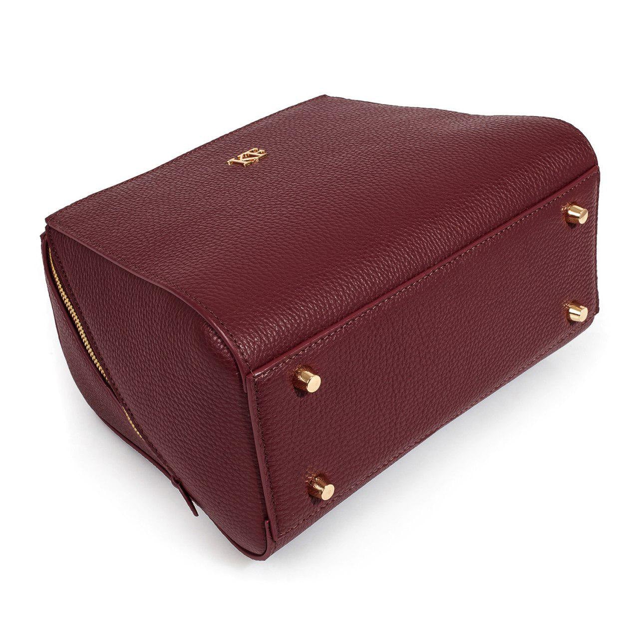 Leather Top Handle Bag, Marsala Leather Handbag Top Handle, Women's Leather Bag KF-3086 - Image 6