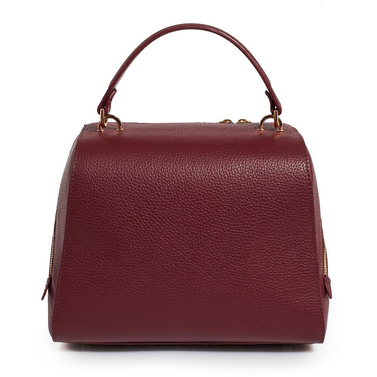 Leather Top Handle Bag, Marsala Leather Handbag Top Handle, Women's Leather Bag KF-3086 - Image 4