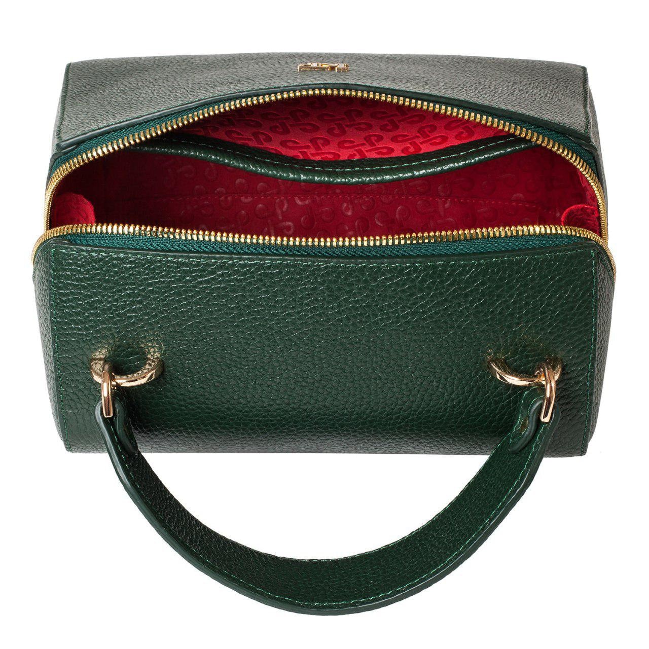 Leather Top Handle Bag, Green Leather Handbag Top Handle, Women's Leather Bag KF-3159 - Image 5
