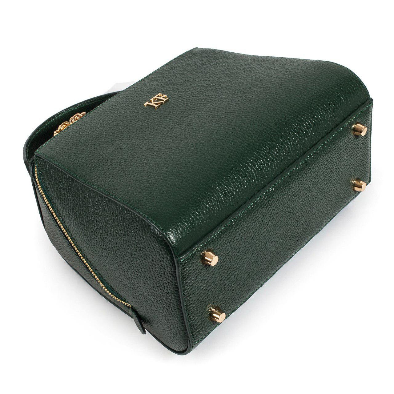 Leather Top Handle Bag, Green Leather Handbag Top Handle, Women's Leather Bag KF-3159 - Image 6