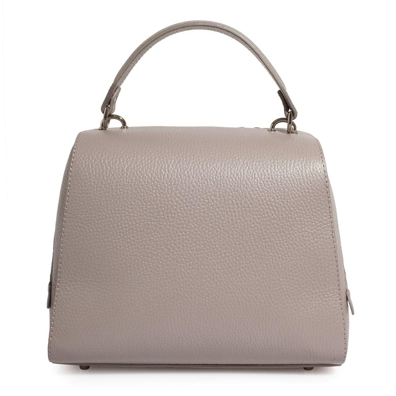 Leather Top Handle Bag, Grey Beige Leather Handbag Top Handle, Women's Leather Bag KF-3087 - Image 4