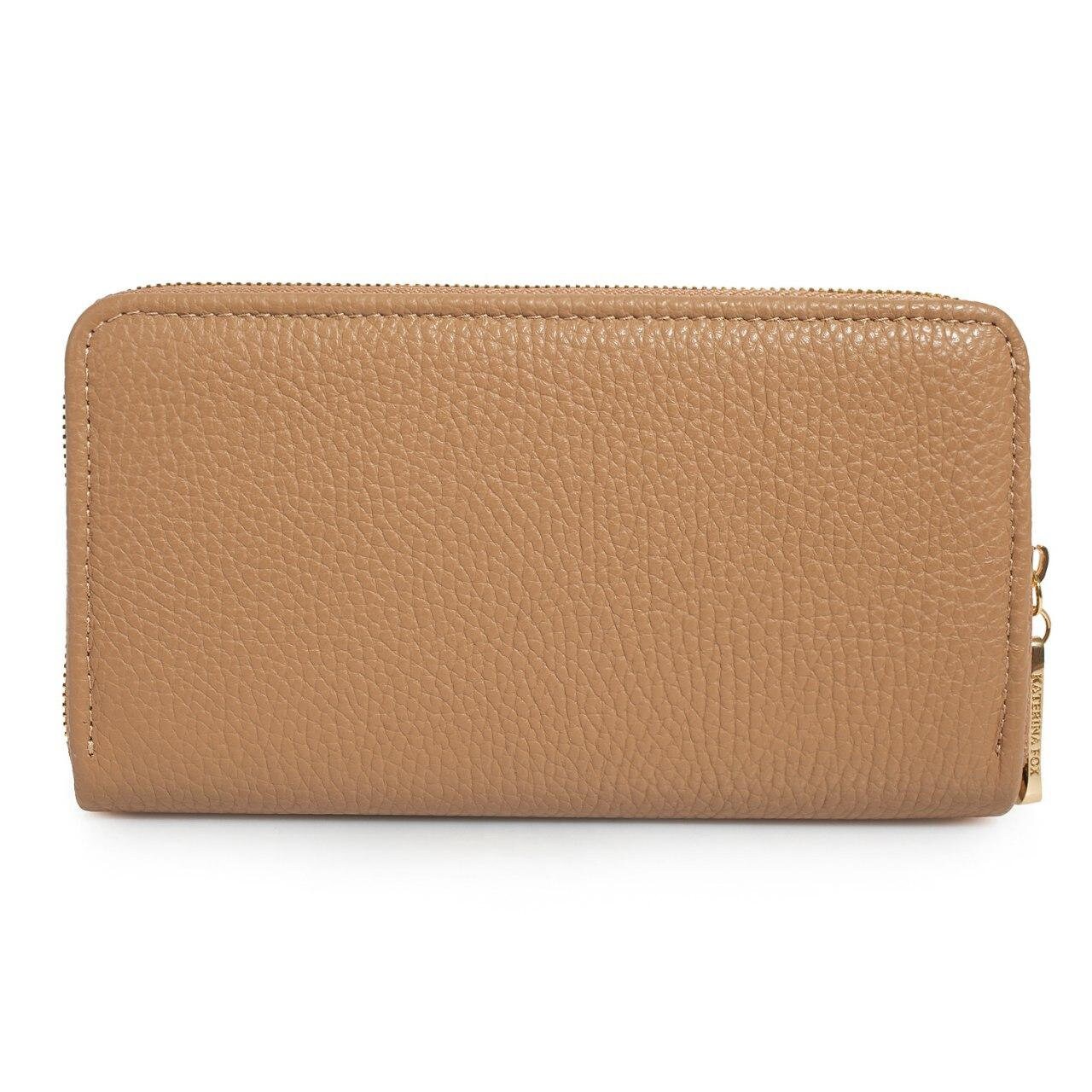 Leather Wallet Woman, Beige Leather Womens Wallet, Woman leather wallet, Zipper woman wallet, Clutch wallet, Wallet for her KF-3269 - Image 3