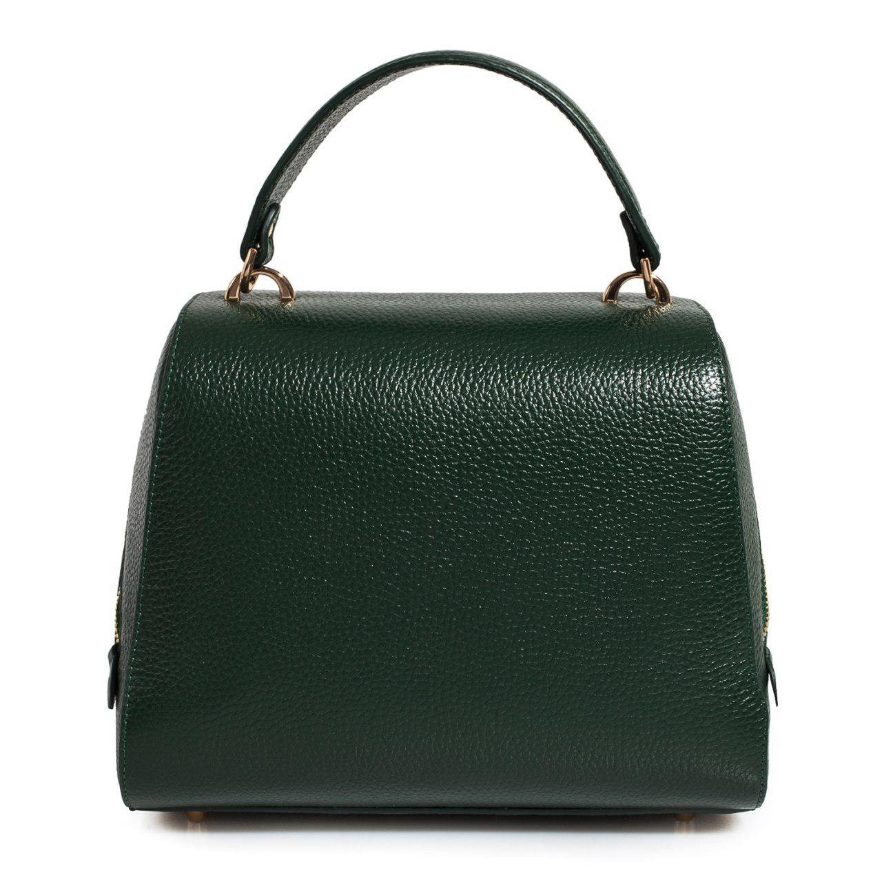 Leather Top Handle Bag, Green Leather Handbag Top Handle, Women's Leather Bag KF-3159 - Image 4