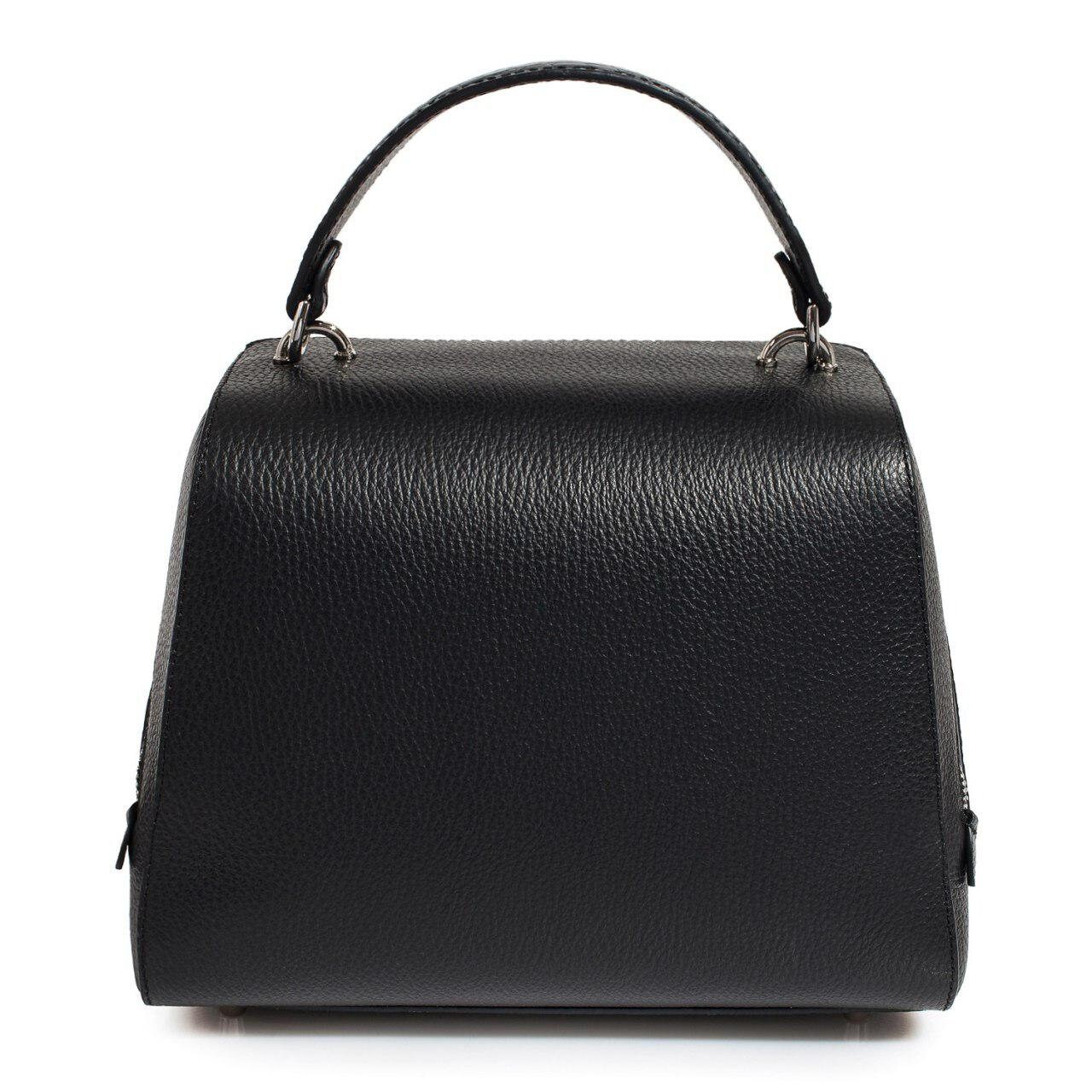 Leather Top Handle Bag, Black Leather Handbag Top Handle, Women's Leather Bag KF-3183 - Image 4