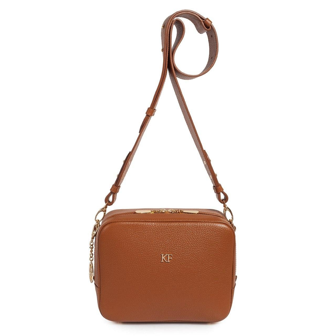 Leather Cross body Bag, Ginger Leather Shoulder Bag, Women's Leather Crossbody Bag, Leather bag KF-3322 - Image 3