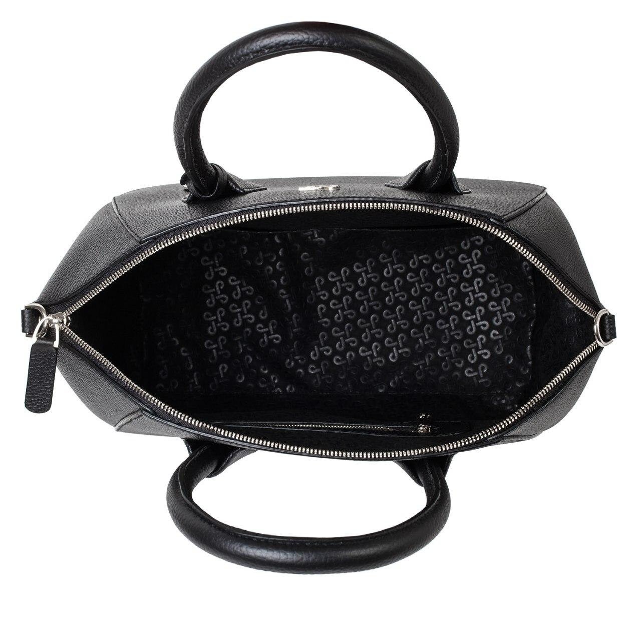 Leather Top Handle Bag, Black Leather Handbag Top Handle, Women's Leather Bag KF-3323 - Image 4