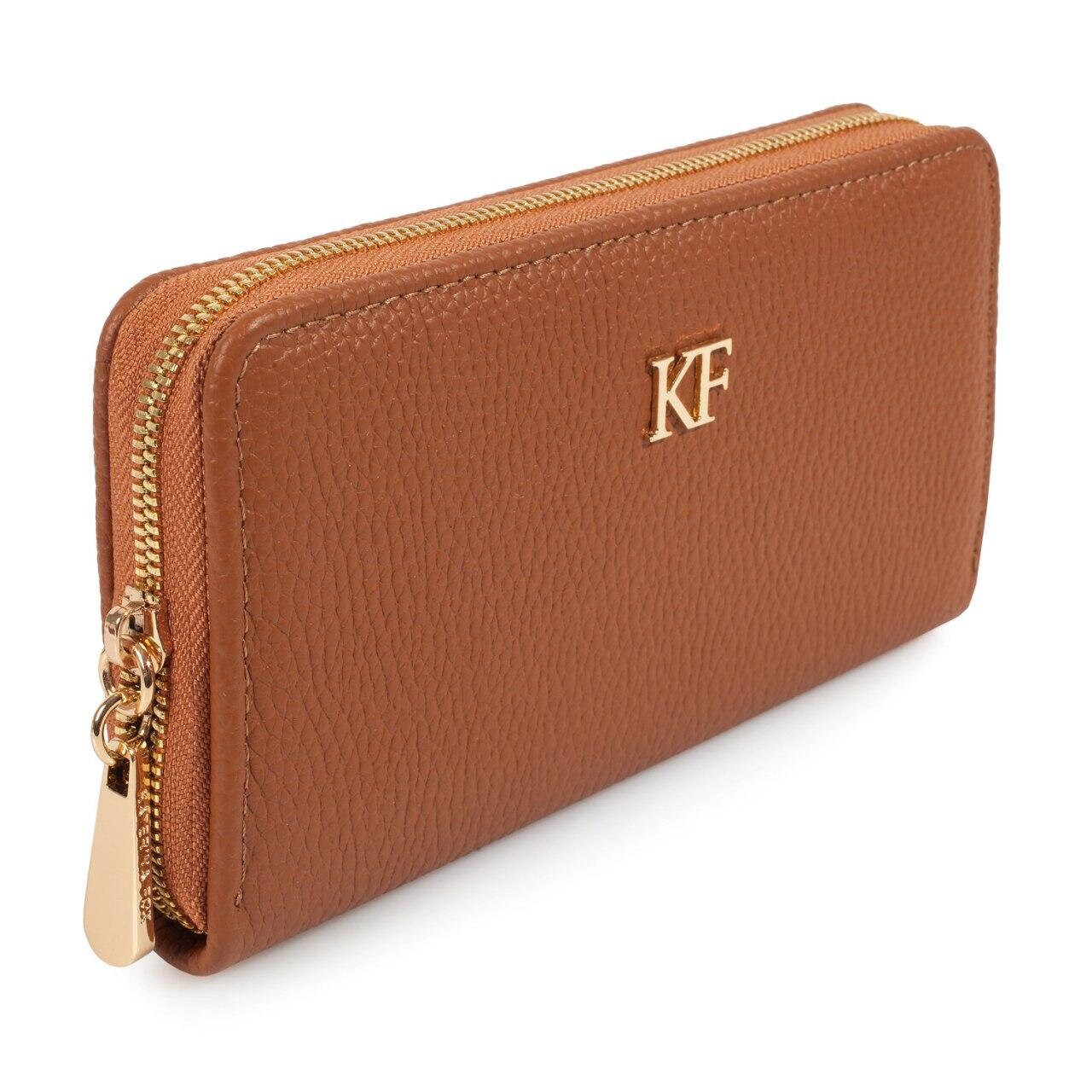 Leather Wallet Woman, Ginger Leather Womens Wallet, Woman leather wallet, Zipper woman wallet, Clutch wallet, Wallet for her KF-3350 - Image 2