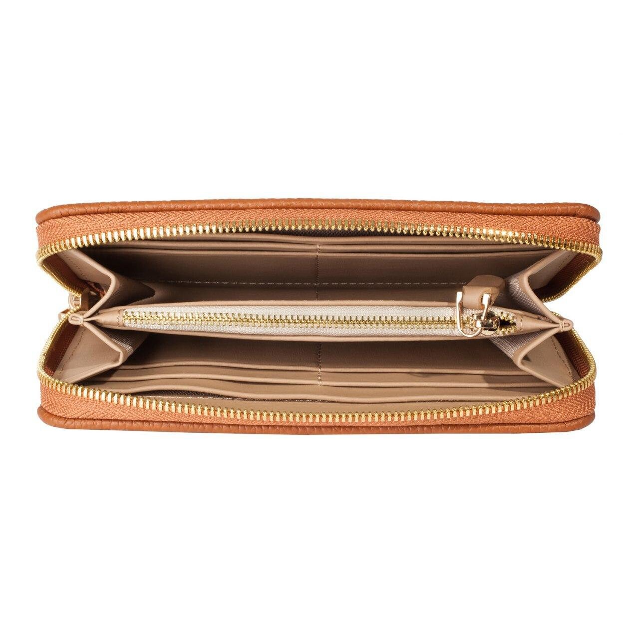 Leather Wallet Woman, Ginger Leather Womens Wallet, Woman leather wallet, Zipper woman wallet, Clutch wallet, Wallet for her KF-3350 - Image 4