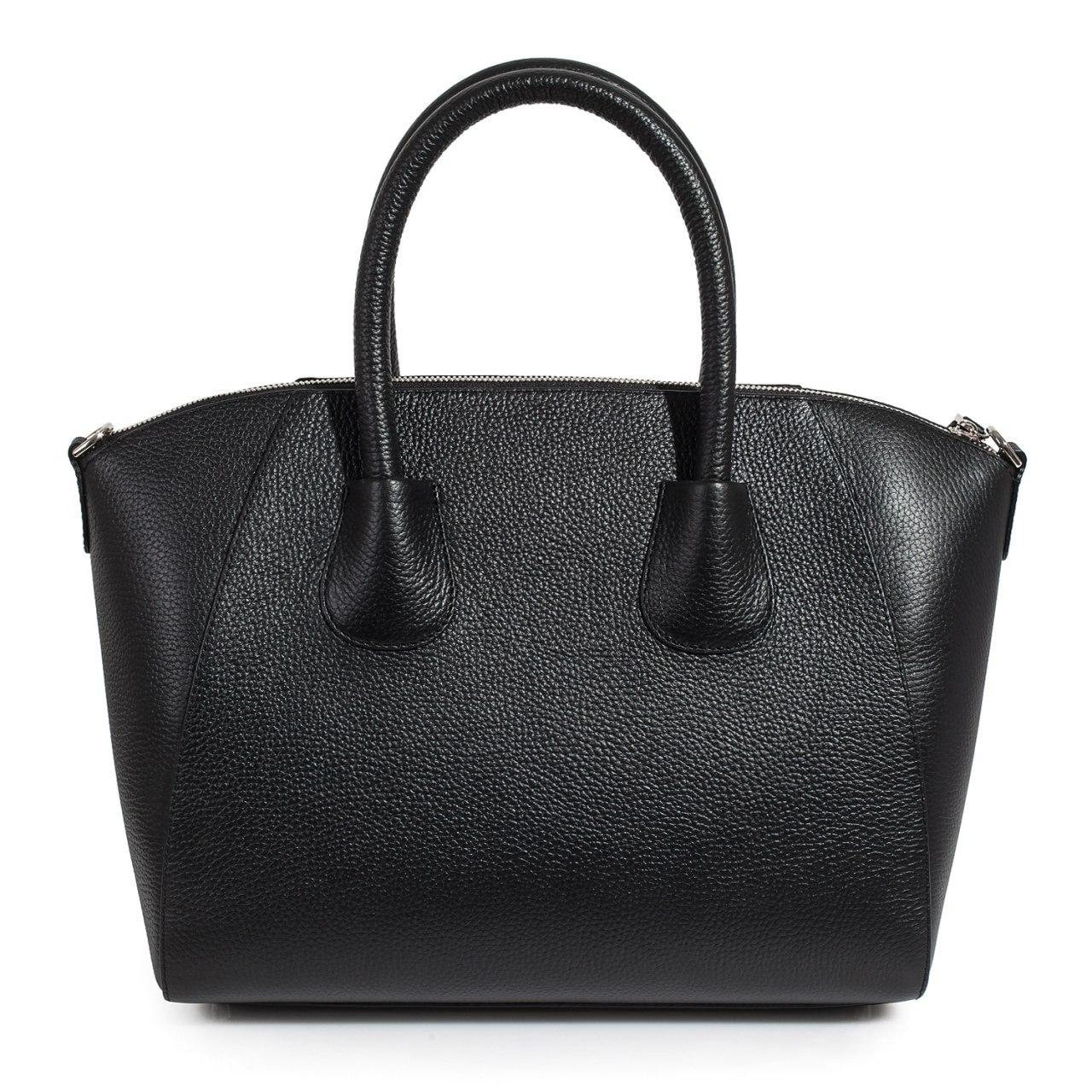 Leather Top Handle Bag, Black Leather Handbag Top Handle, Women's Leather Bag KF-3323 - Image 3