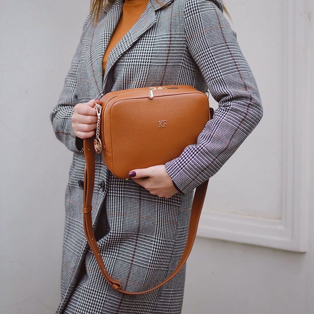 Leather Cross body Bag, Ginger Leather Shoulder Bag, Women's Leather Crossbody Bag, Leather bag KF-3322 - Image 8