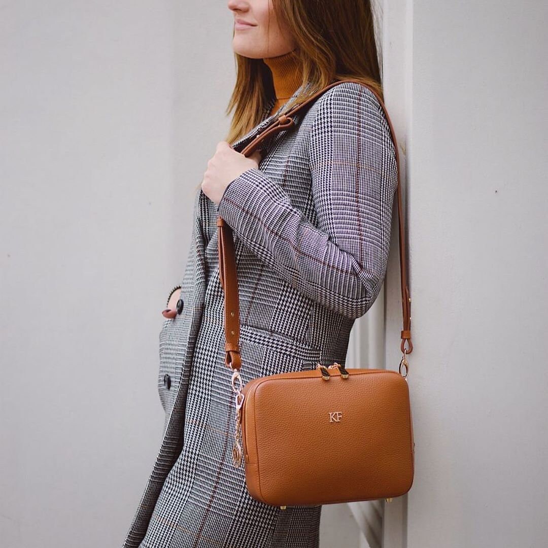Leather Cross body Bag, Ginger Leather Shoulder Bag, Women's Leather Crossbody Bag, Leather bag KF-3322 - Image 9