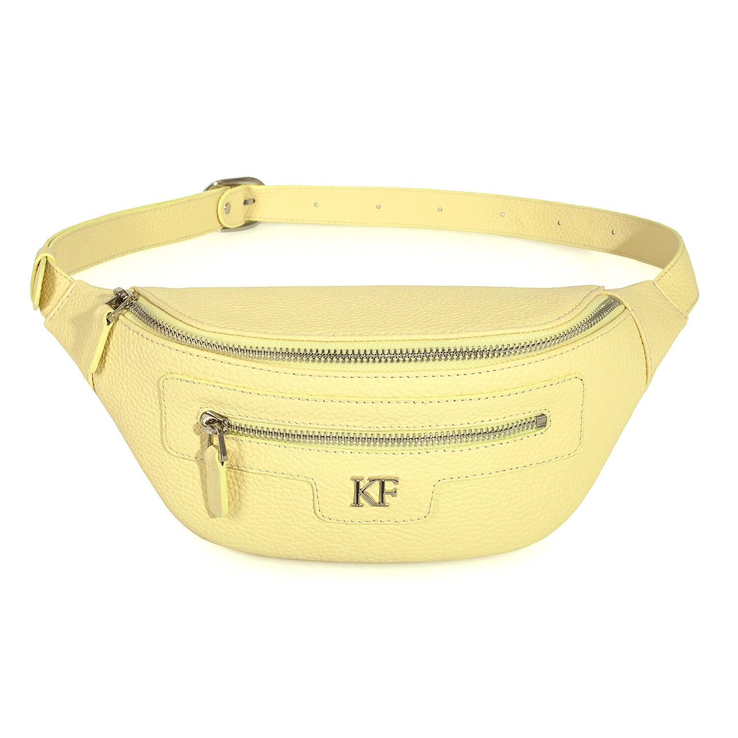 Leather women's Banana bag, Yellow Leather Banana bag, Women's Bananka bag, Leather belt Bananka bag KF-3501 - Image 2
