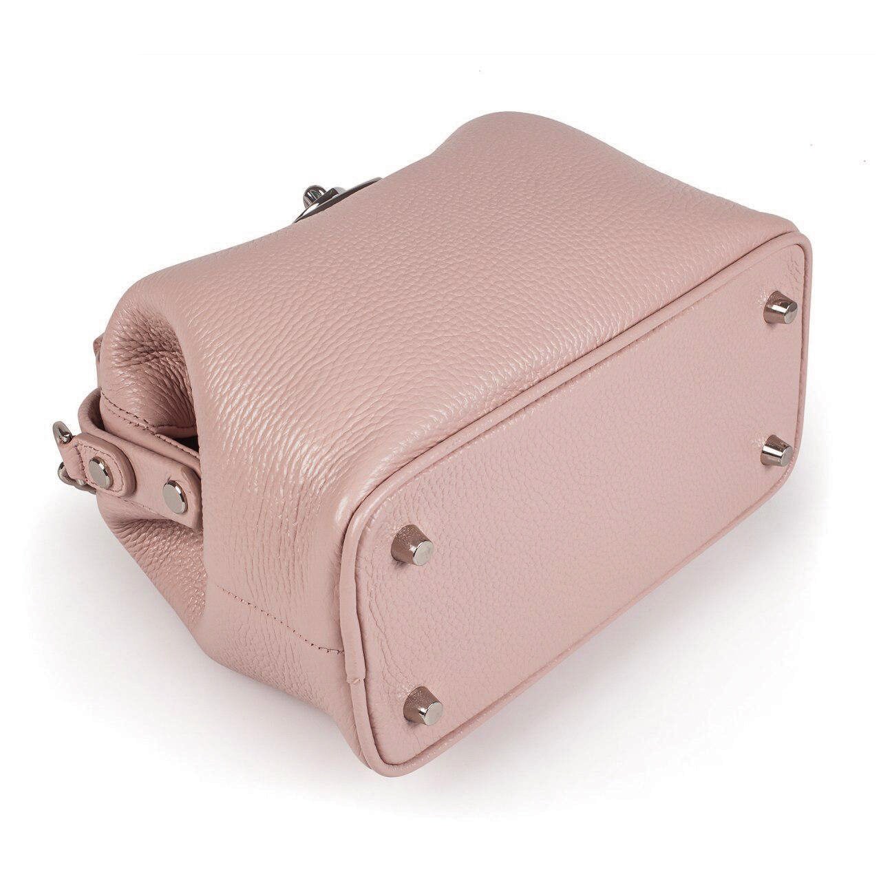 Leather doctor bag for women, Beige (powder) Leather Shoulder Bag, Women's Leather doctor bag, Leather bag KF-2819 - Image 6