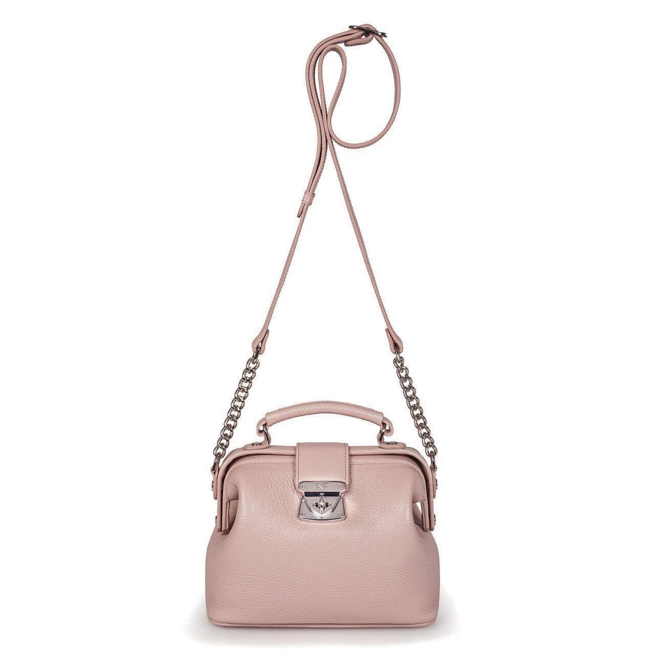 Leather doctor bag for women, Beige (powder) Leather Shoulder Bag, Women's Leather doctor bag, Leather bag KF-2819 - Image 3