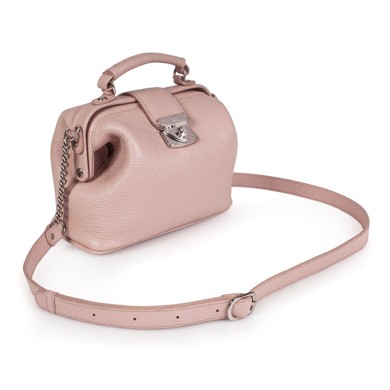 Leather doctor bag for women, Beige (powder) Leather Shoulder Bag, Women's Leather doctor bag, Leather bag KF-2819 - Image 2