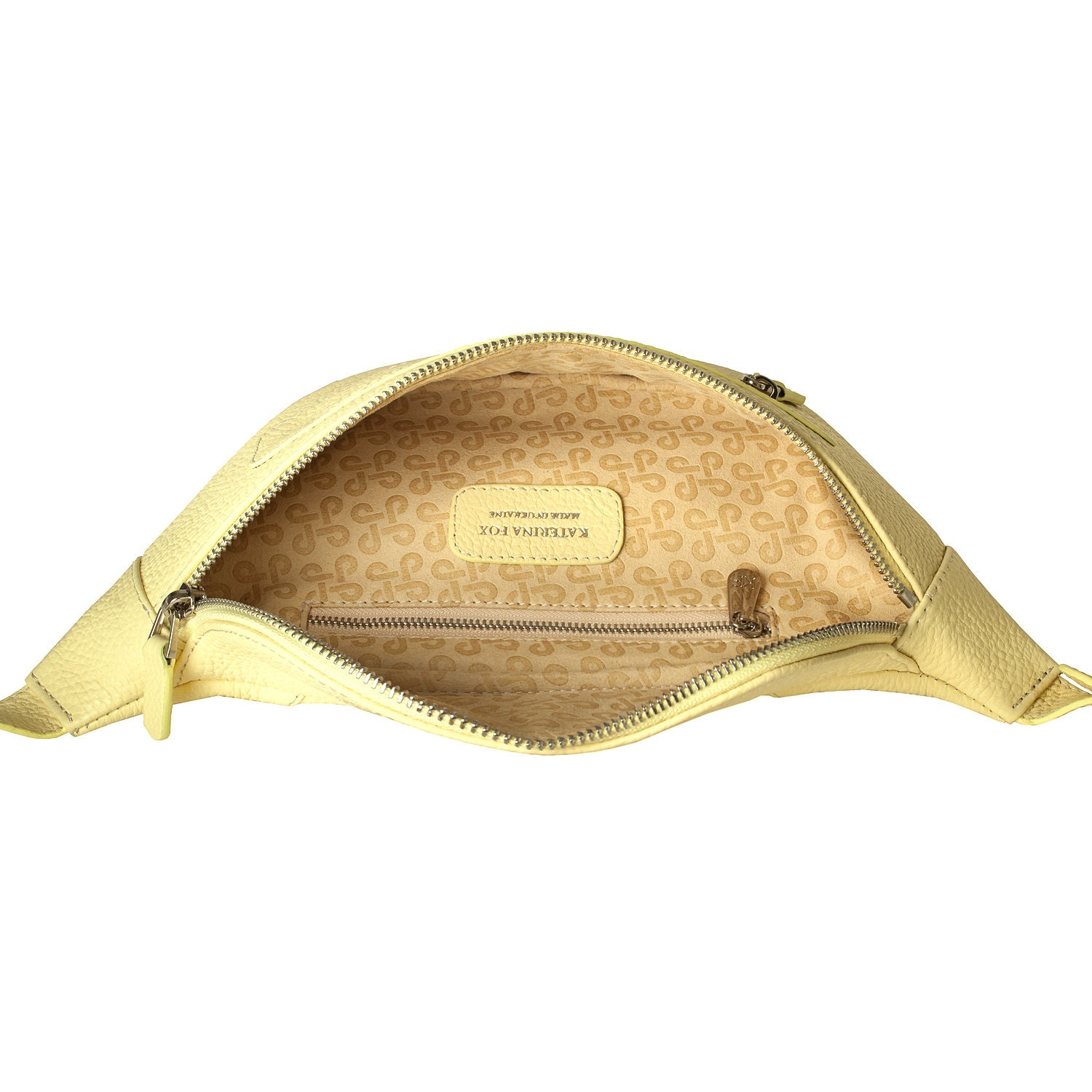 Leather women's Banana bag, Yellow Leather Banana bag, Women's Bananka bag, Leather belt Bananka bag KF-3501 - Image 4