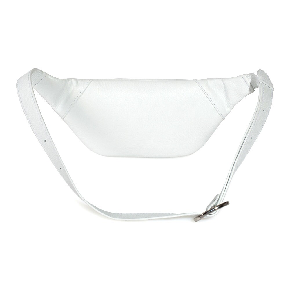 Leather women's Banana bag, White Leather Banana bag, Women's Bananka bag, Leather belt Bananka bag KF-3480 - Image 3