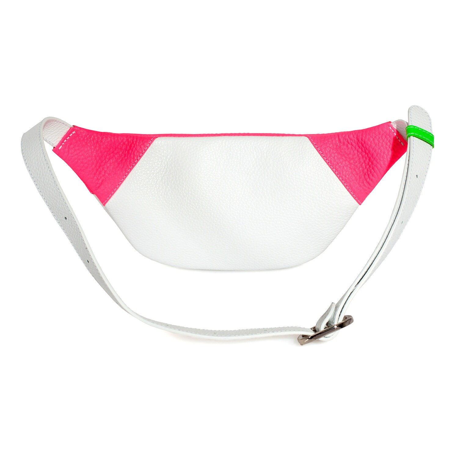 Leather women's Banana bag, White Leather Banana bag, Women's Bananka bag, Leather belt Bananka bag KF-3550 - Image 4
