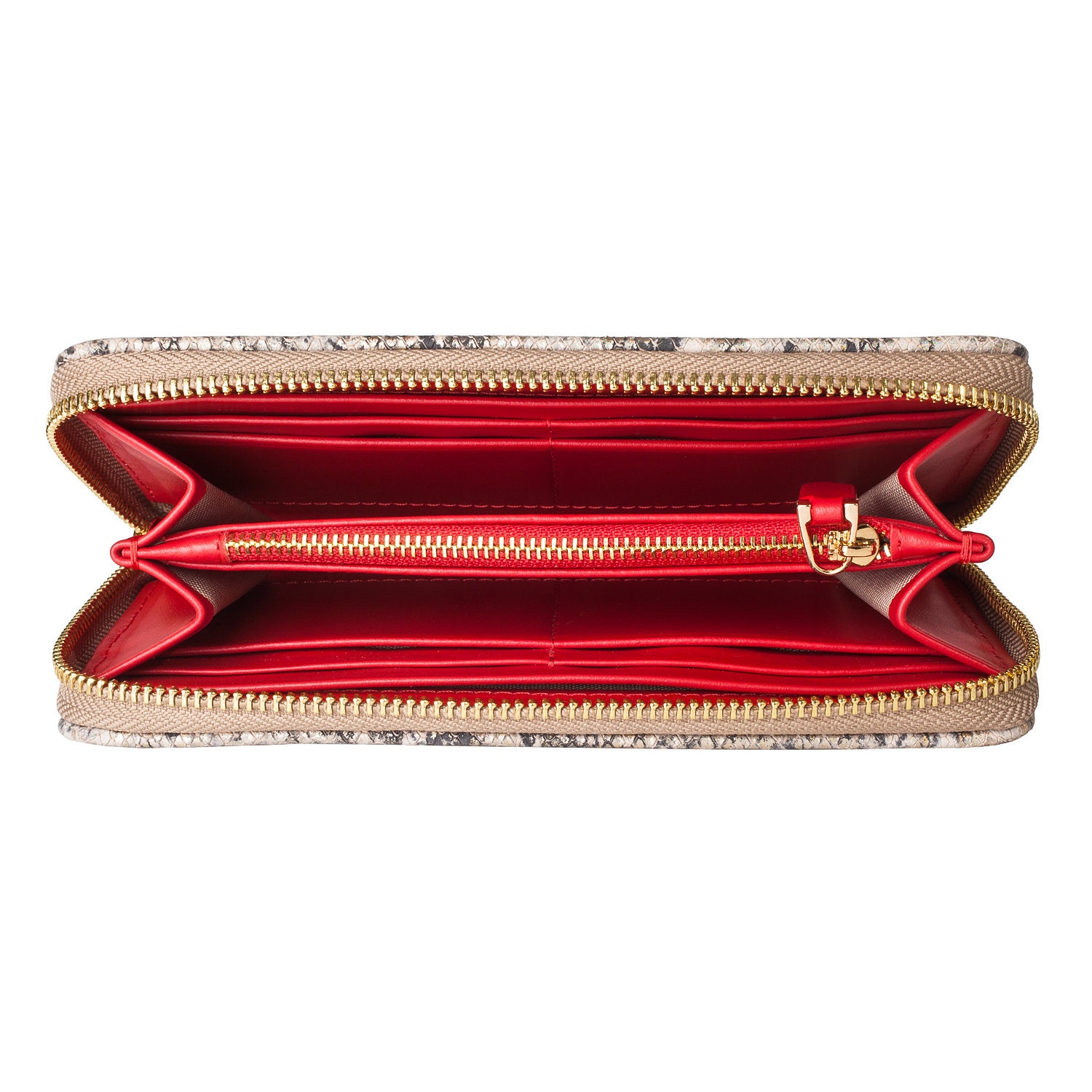 Leather Wallet Woman, Beige Leather Womens Wallet, Woman leather wallet, Zipper woman wallet, Clutch wallet, Wallet for her KF-3623 - Image 4