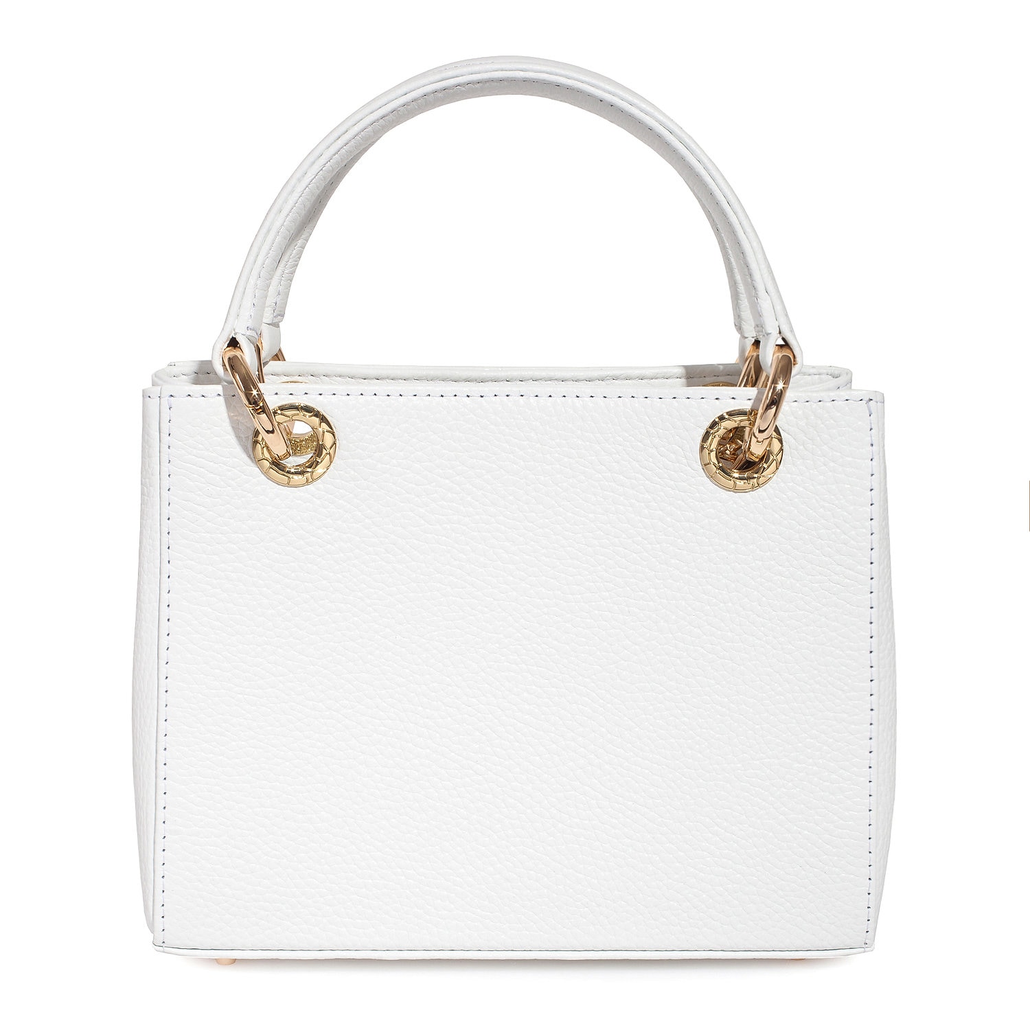 Leather Top Handle Bag, White Leather Handbag Top Handle, Women's Leather Bag KF-3685 - Image 4