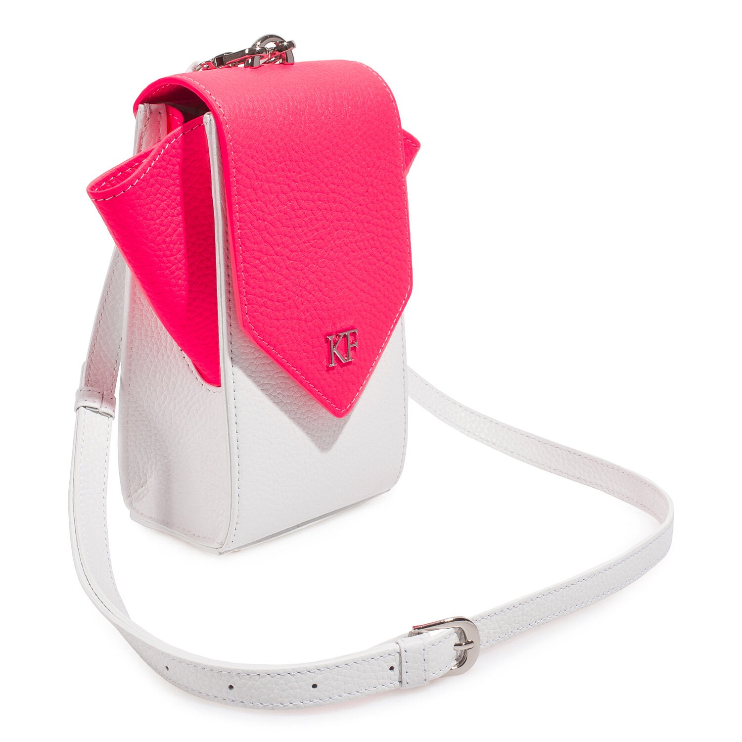 Leather Cross body Bag, White Leather Shoulder Bag, Women's Leather Crossbody Bag, Leather bag KF-3664 - Image 2
