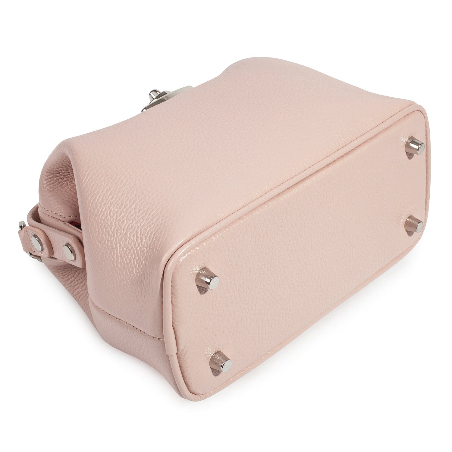 Leather doctor bag for women, Beige (nude) Leather Shoulder Bag, Women's Leather doctor bag, Leather bag KF-3591 - Image 7
