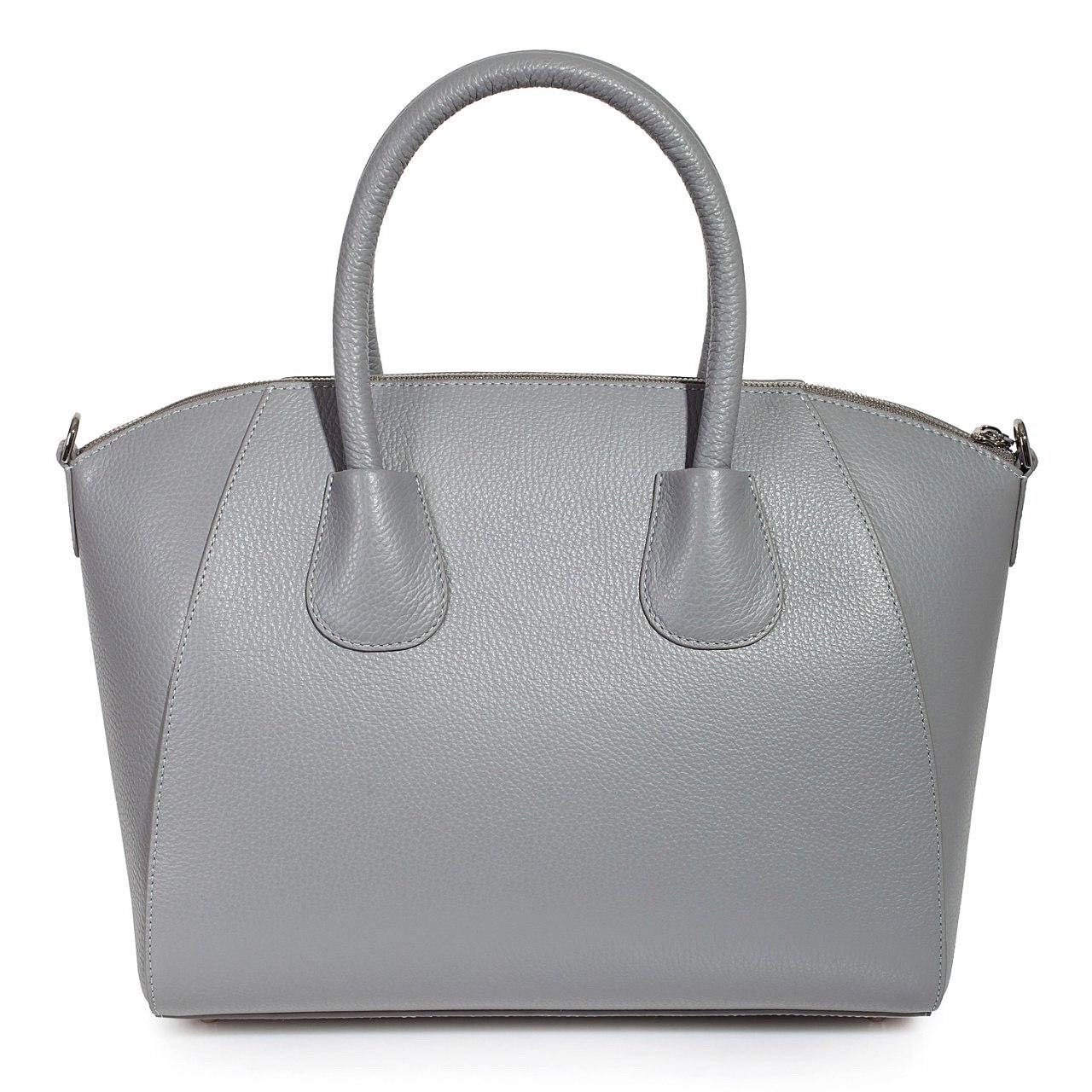 Leather Top Handle Bag, Dark Gray Leather Handbag Top Handle, Women's Leather Bag KF-3405 - Image 3