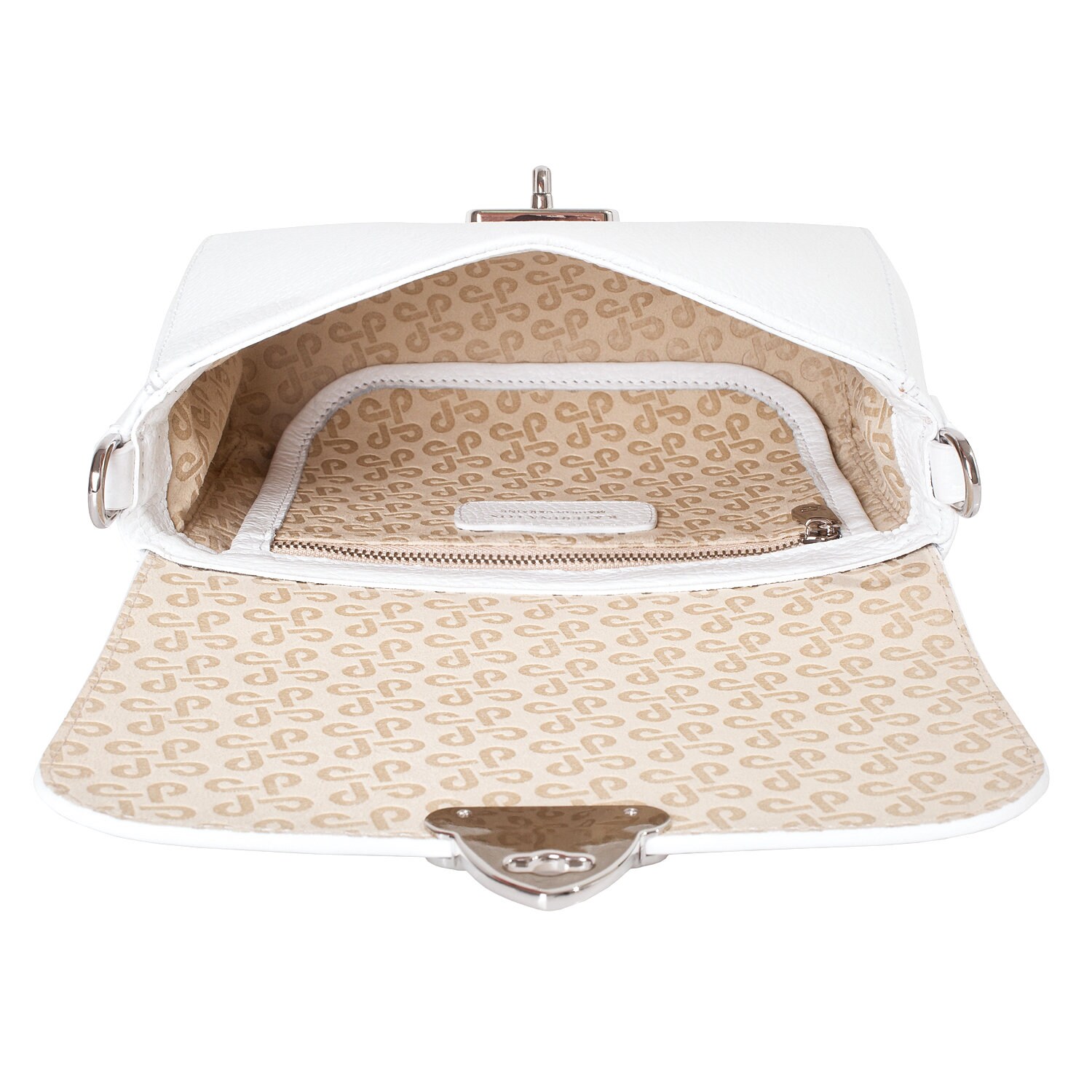 Leather Crossbody Bag, White Leather Shoulder Bag, Women's Leather Cross body Bag, Leather bag KF-3689 - Image 5