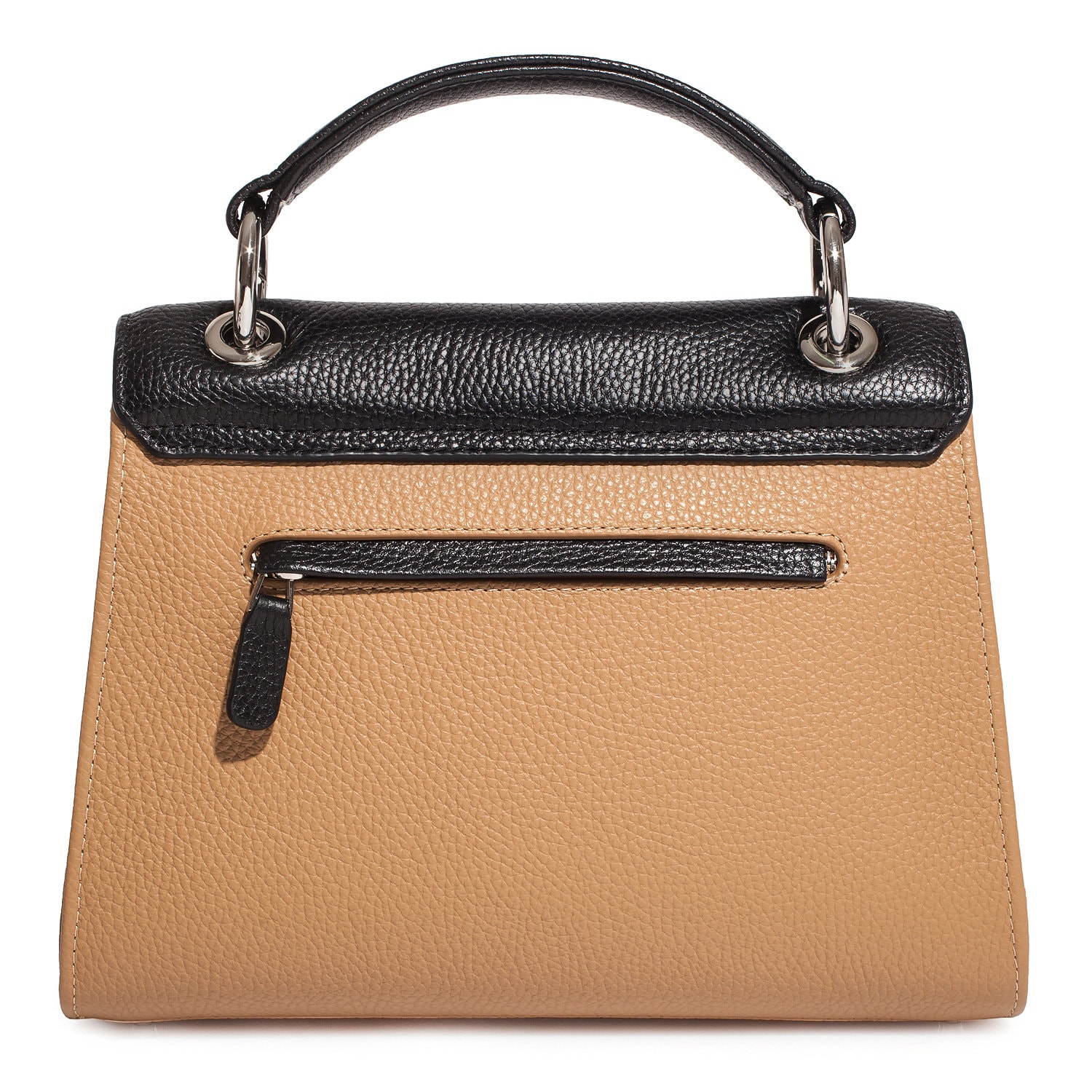 Leather Top Handle Bag, Dark beige Leather Handbag Top Handle, Women's Leather Bag KF-3733 - Image 4