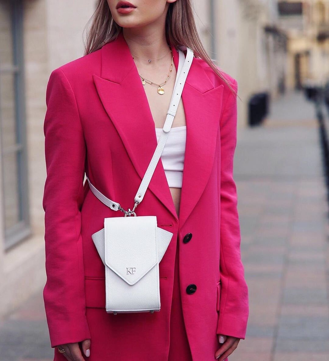 Leather Cross body Bag, White Leather Shoulder Bag, Women's Leather Crossbody Bag, Leather bag KF-3632 - Image 8