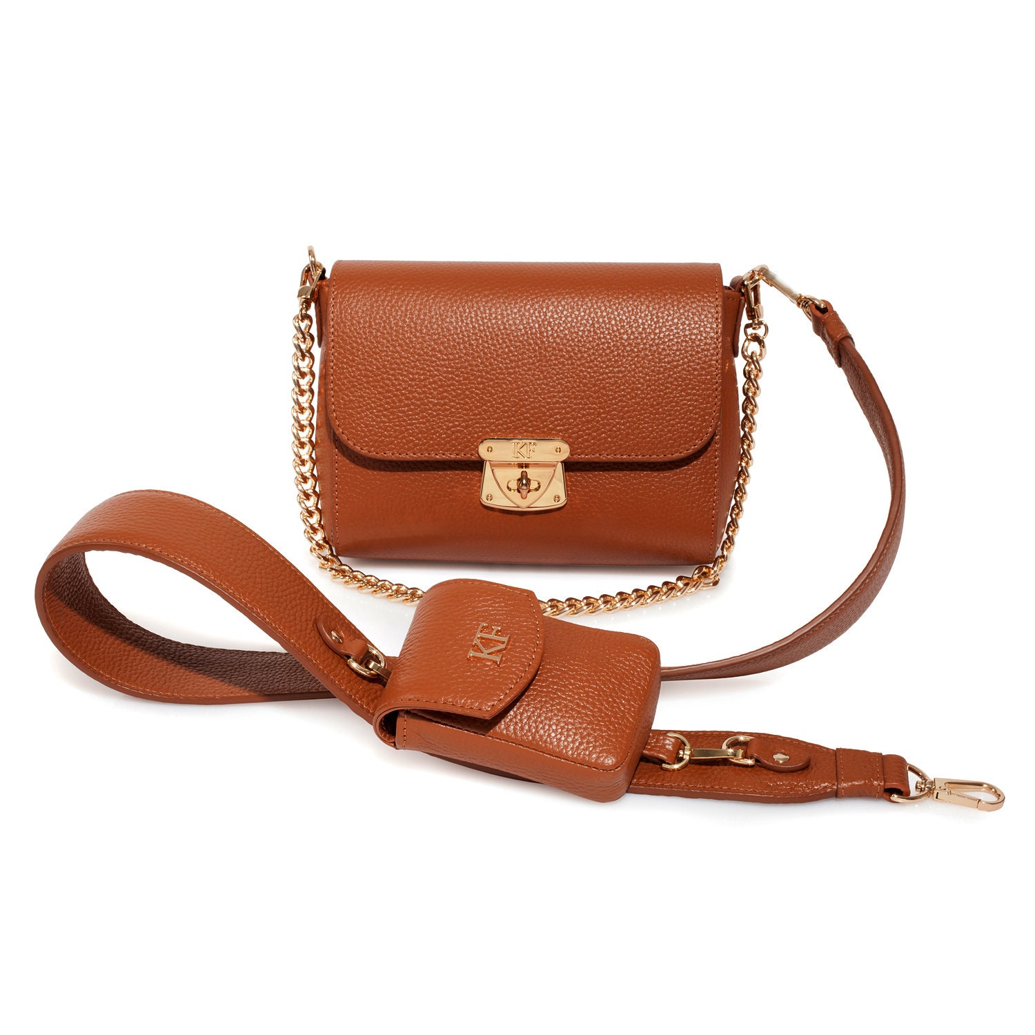 Leather Cross body Bag, Ginger Leather Shoulder Bag, Women's Leather Crossbody Bag, Leather bag KF-3811 - Image 2