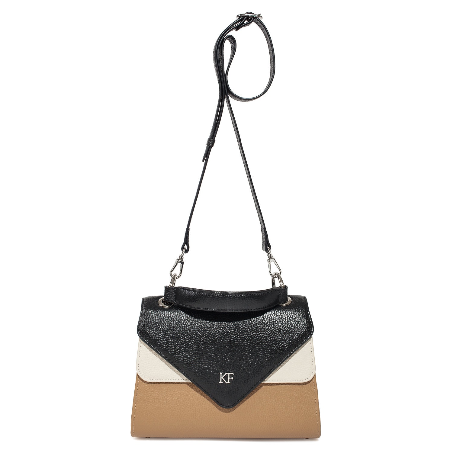 Leather Top Handle Bag, Dark beige Leather Handbag Top Handle, Women's Leather Bag KF-3733 - Image 3