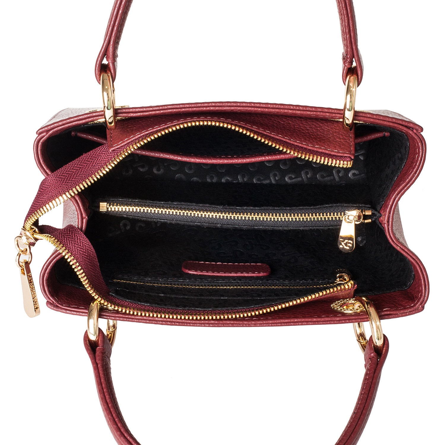 Leather Top Handle Bag, Marsala Leather Handbag Top Handle, Women's Leather Bag KF-3826 - Image 6