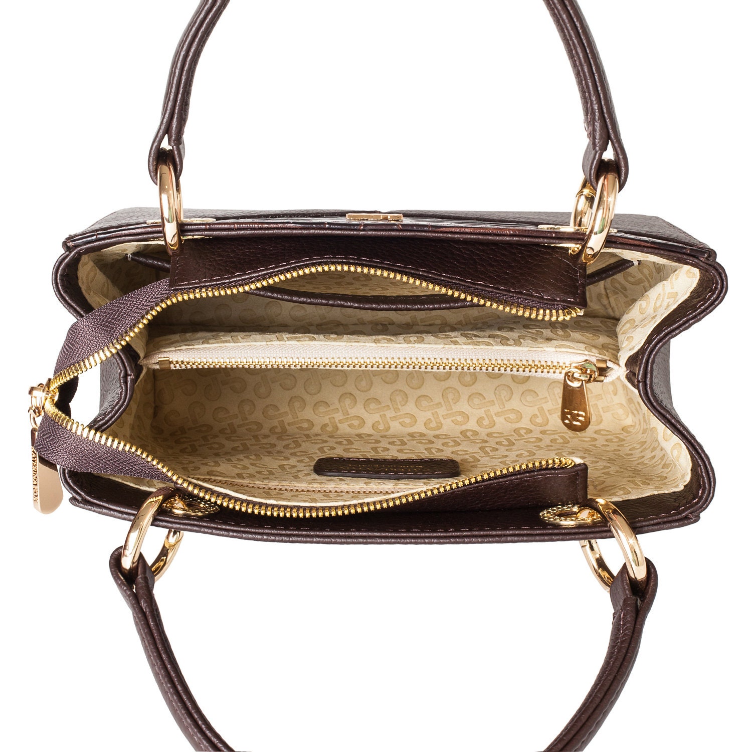 Leather Top Handle Bag, Dark brown Leather Handbag Top Handle, Women's Leather Bag KF-3828 - Image 6