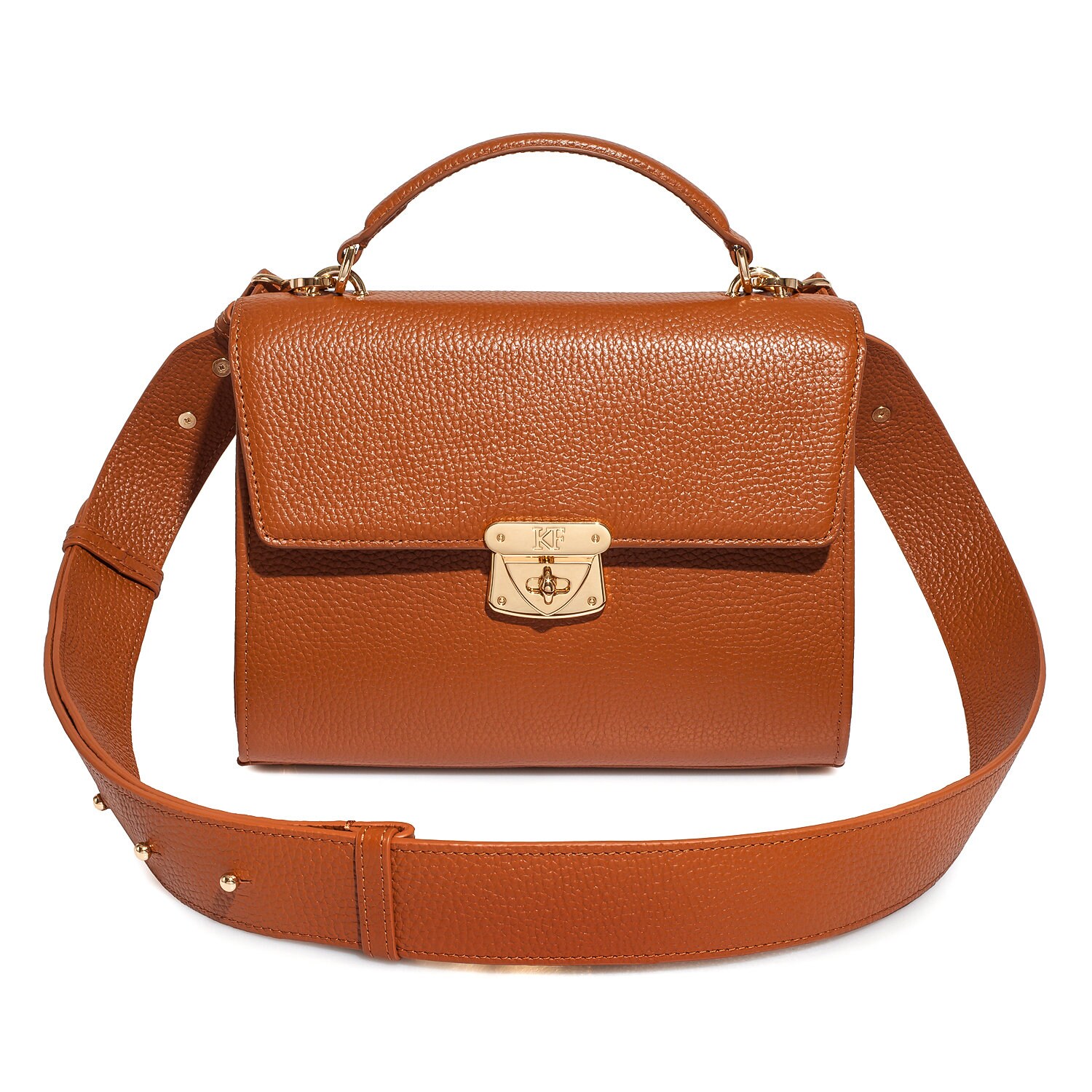 Leather Cross body Bag, Ginger Leather Shoulder Bag, Women's Leather Crossbody Bag, Leather bag KF-3967 - Image 3