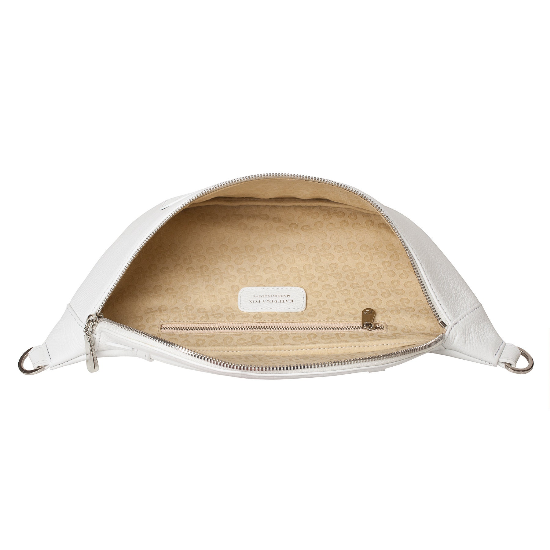 Leather women's Banana bag, White Leather Banana bag, Women's Banana bag, Leather belt Bananka bag KF-4202 - Image 7
