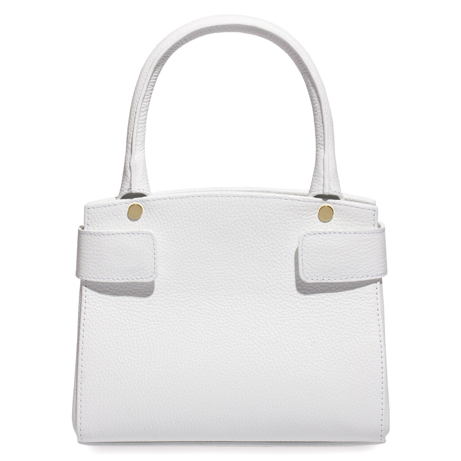 Leather Top Handle Bag, White Leather Handbag Top Handle, Women's Leather Bag KF-4965 - Image 6
