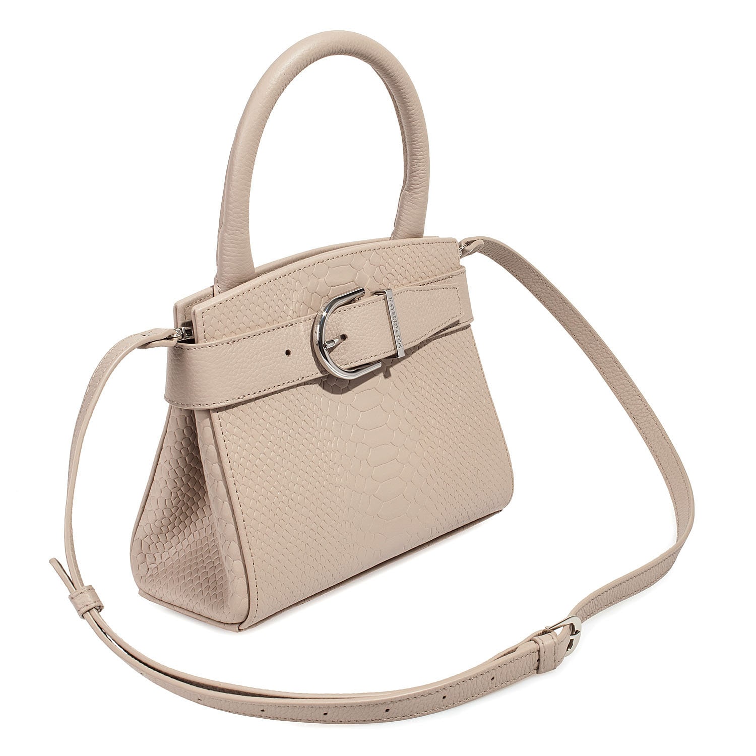 Leather Top Handle Bag, Latte Leather Handbag Top Handle, Women's Leather Bag KF-4999 - Image 2