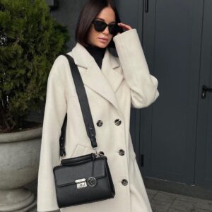 Leather Cross body Bag, Black Leather Shoulder Bag, Women's Leather Crossbody Bag, Leather bag KF-4676