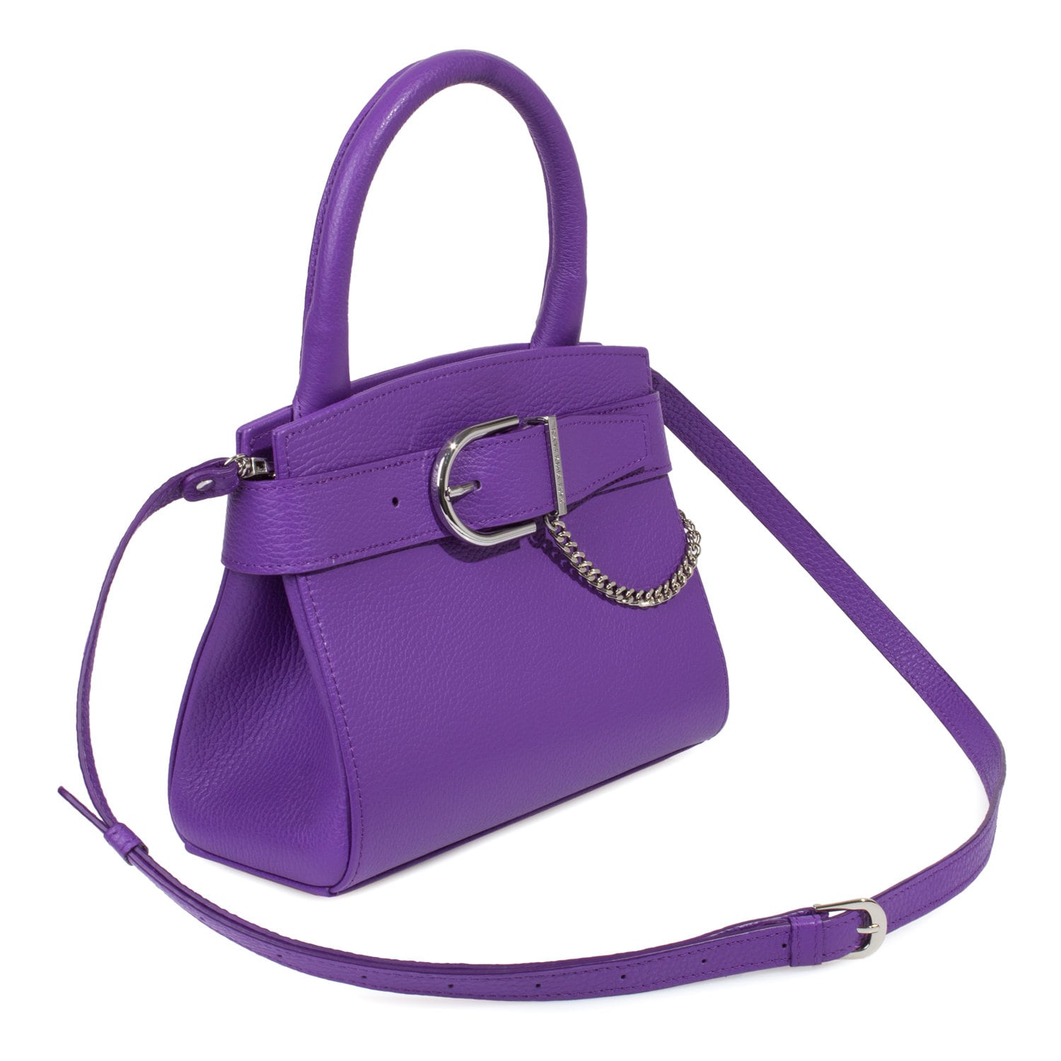Leather Top Handle Bag, Purple Leather Handbag Top Handle, Women's Leather Bag KF-4961 - Image 3