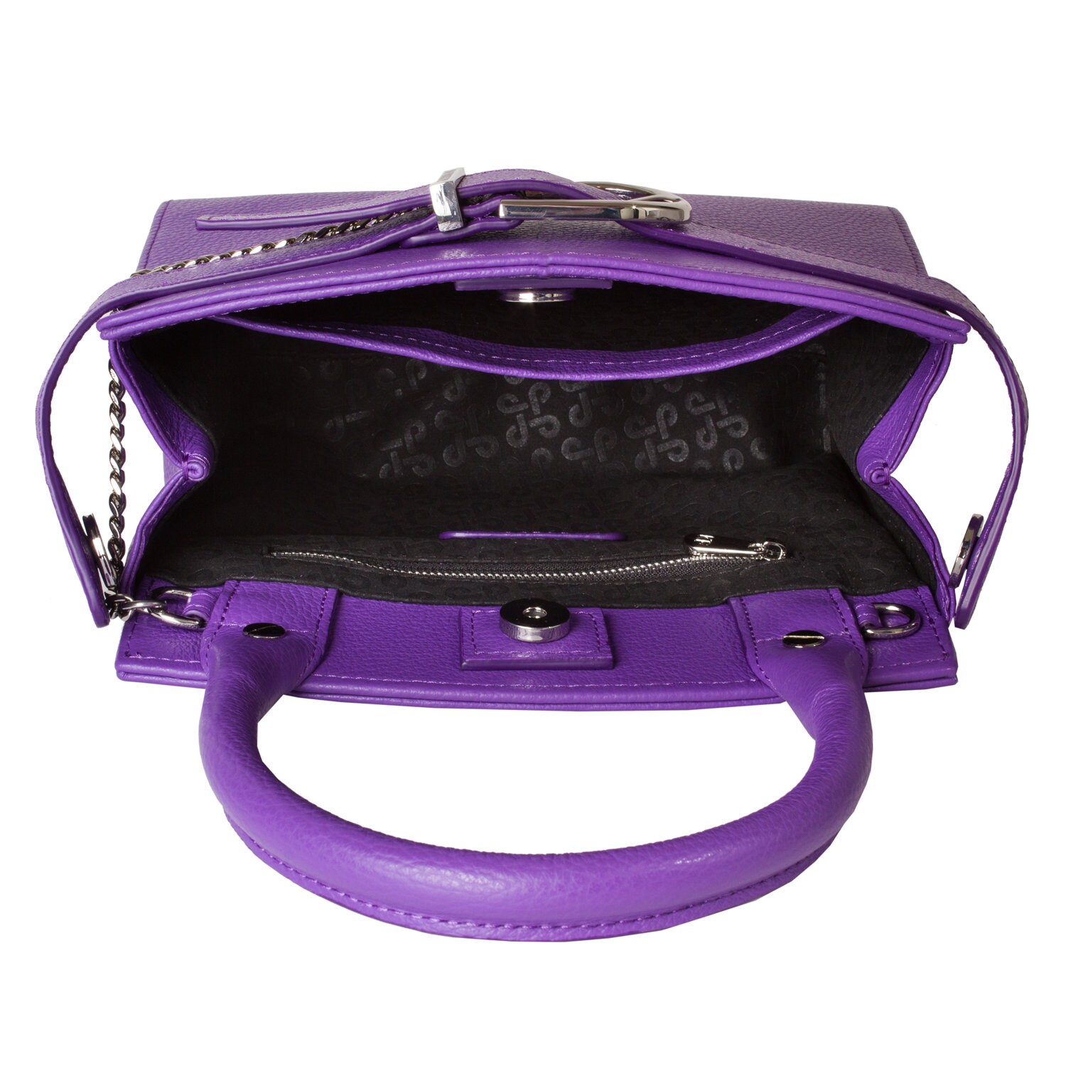 Leather Top Handle Bag, Purple Leather Handbag Top Handle, Women's Leather Bag KF-4961 - Image 5