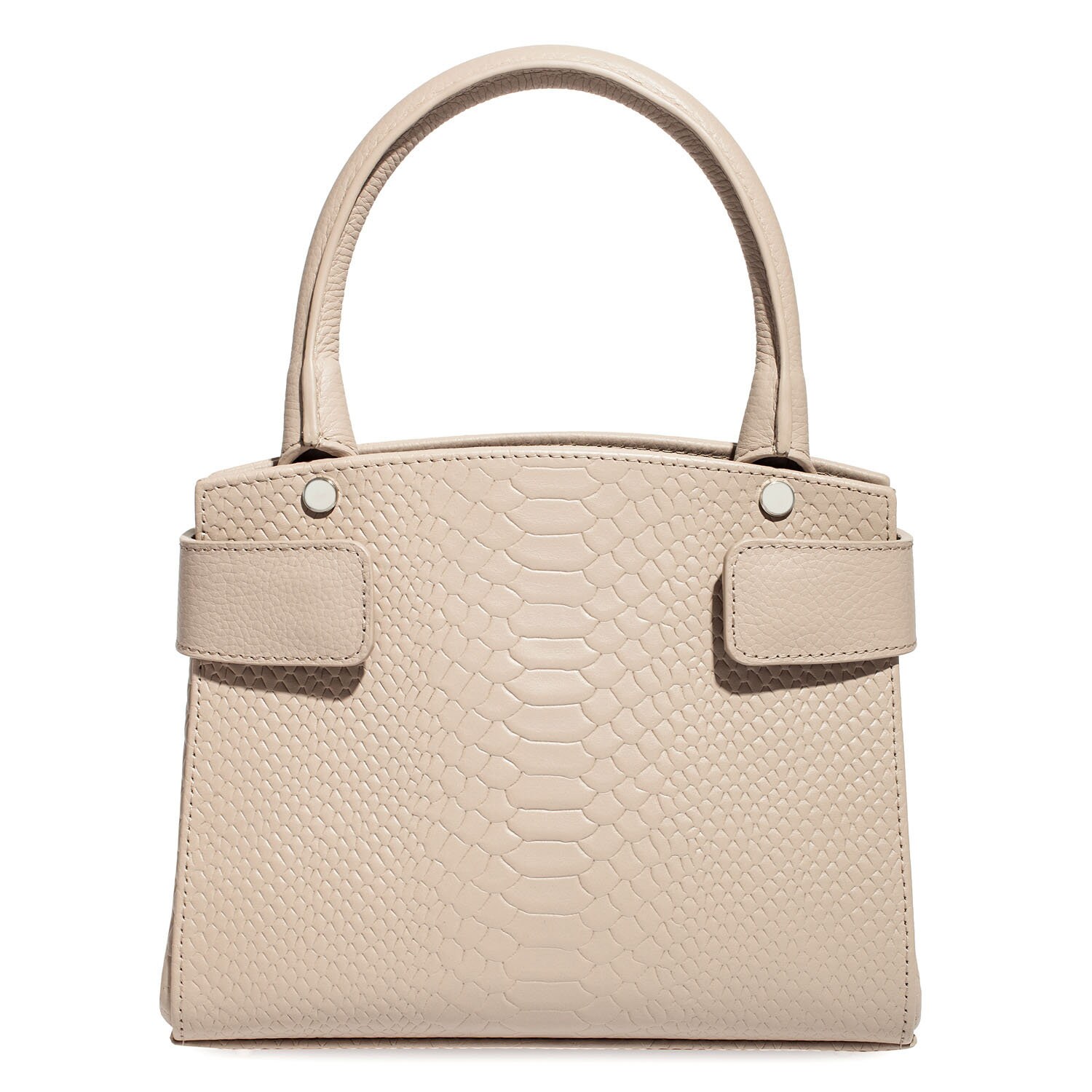Leather Top Handle Bag, Latte Leather Handbag Top Handle, Women's Leather Bag KF-4999 - Image 4