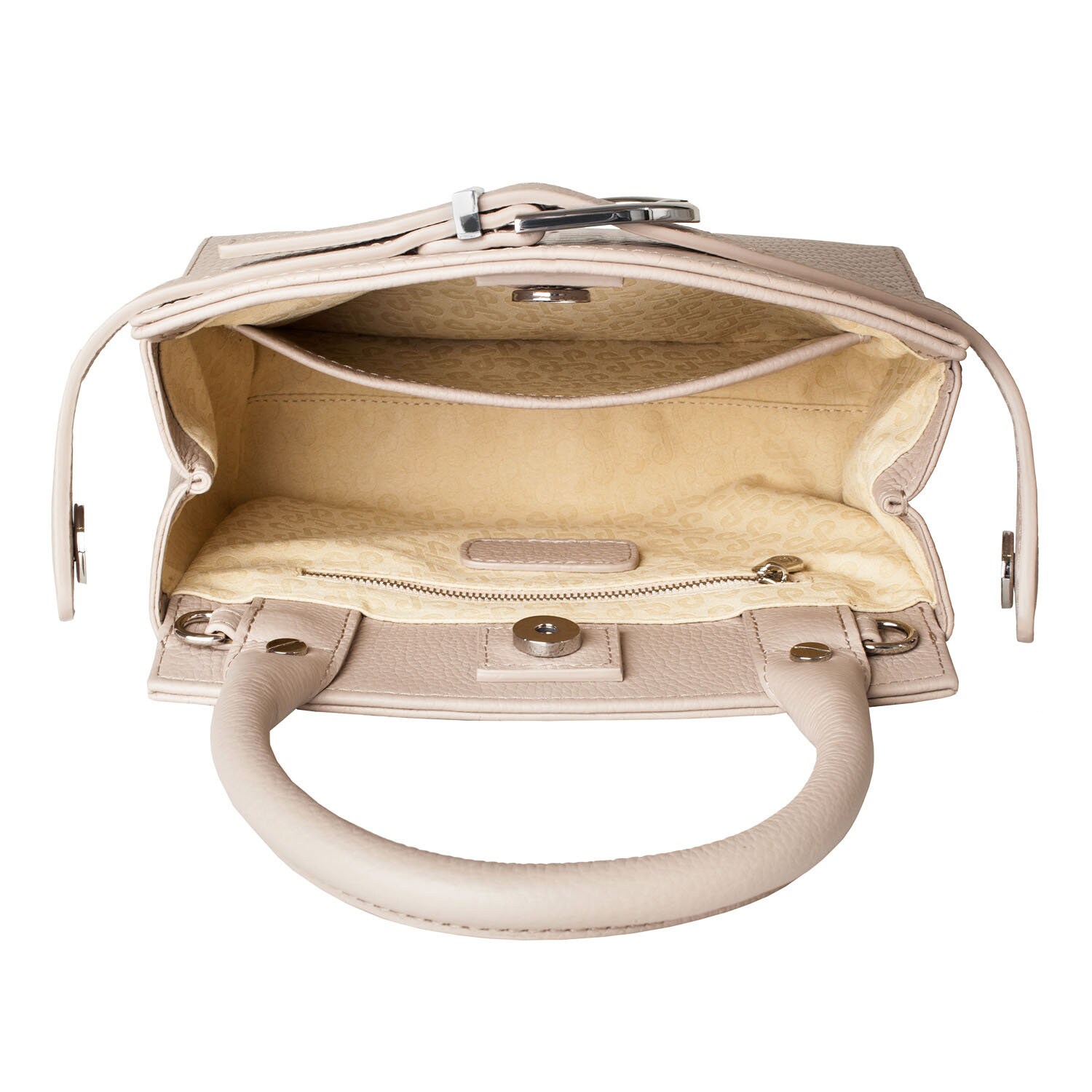 Leather Top Handle Bag, Latte Leather Handbag Top Handle, Women's Leather Bag KF-4999 - Image 5