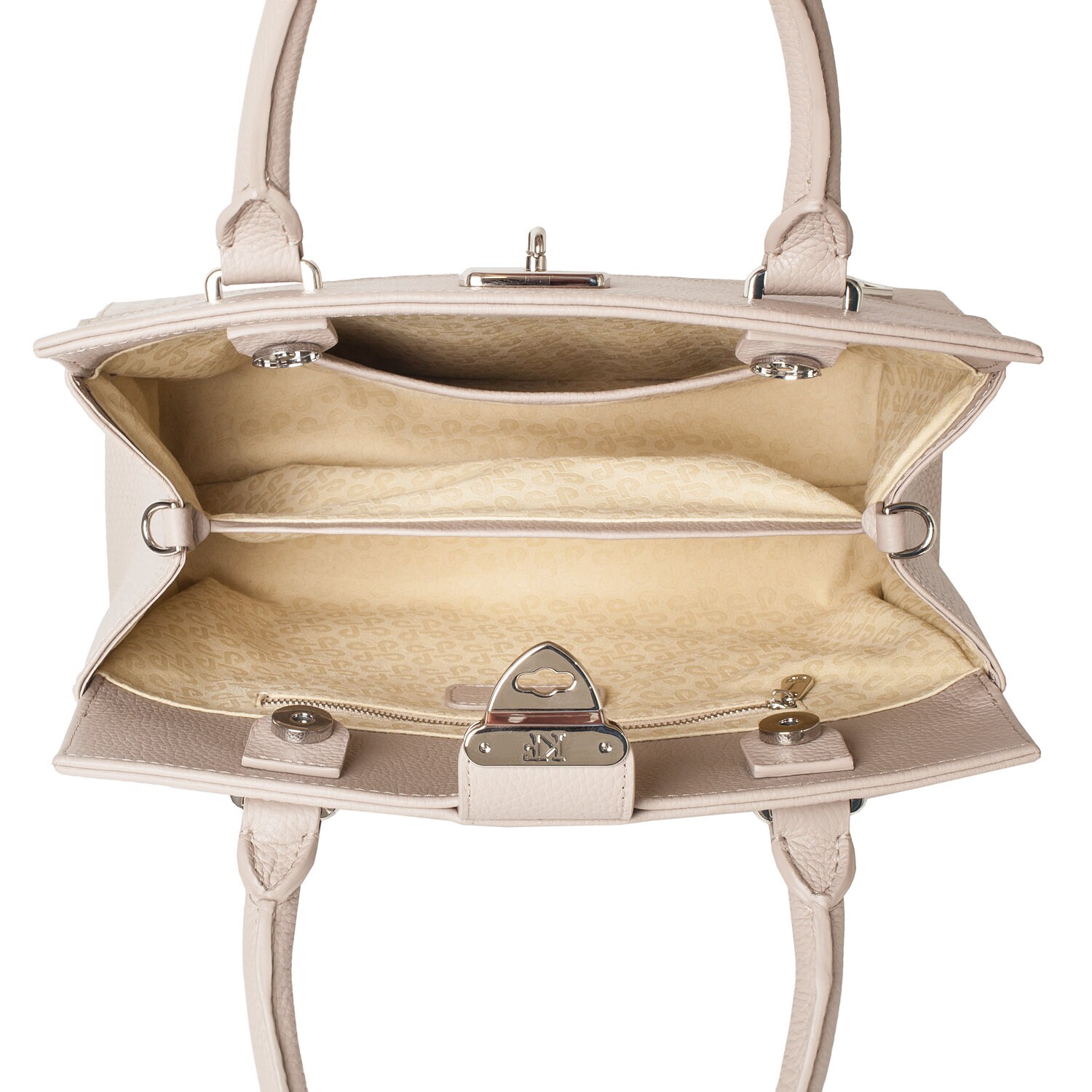 Leather Top Handle Bag, Latte Leather Handbag Top Handle, Women's Leather Bag KF-4998 - Image 5