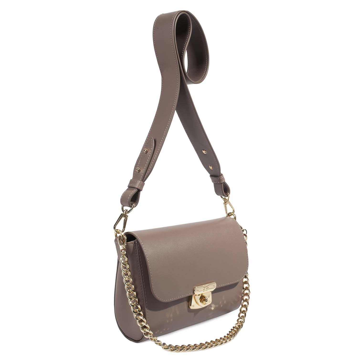 Leather Cross body Bag, Taupe Leather Shoulder Bag, Women's Leather Crossbody Bag, Leather bag KF-4622 - Image 2